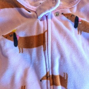 Carter's fleece footed dachshund pajamas
